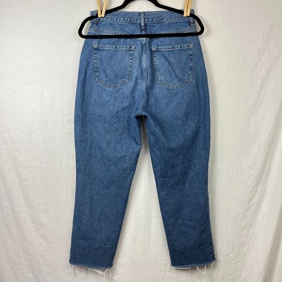 Pacsun High Rise Straight Button Fly Jeans Womens 29x25 Frayed Mom Medium Wash - Picture 4 of 12
